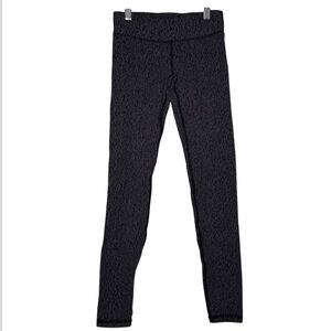 Ivivva Herringbone Pattern Leggings Gray and Black Size 10 Low Rise Stretchy